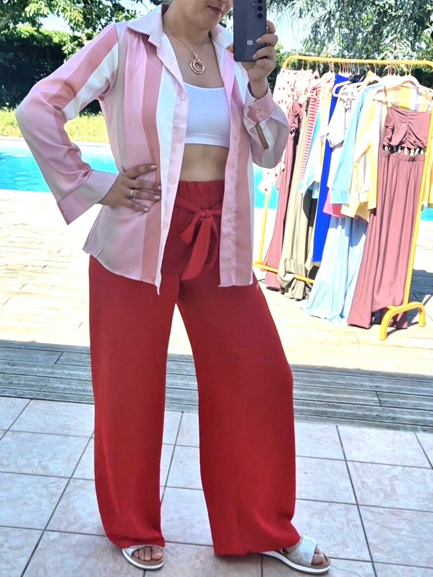 Pantalon taille nouée