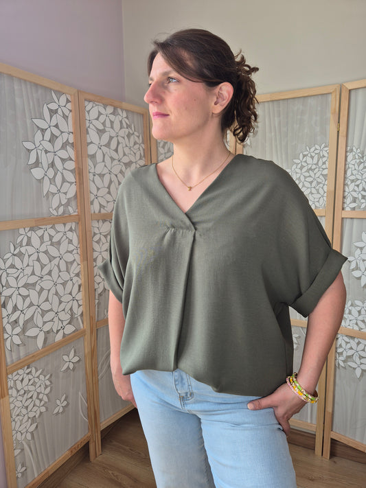 Blouse col V