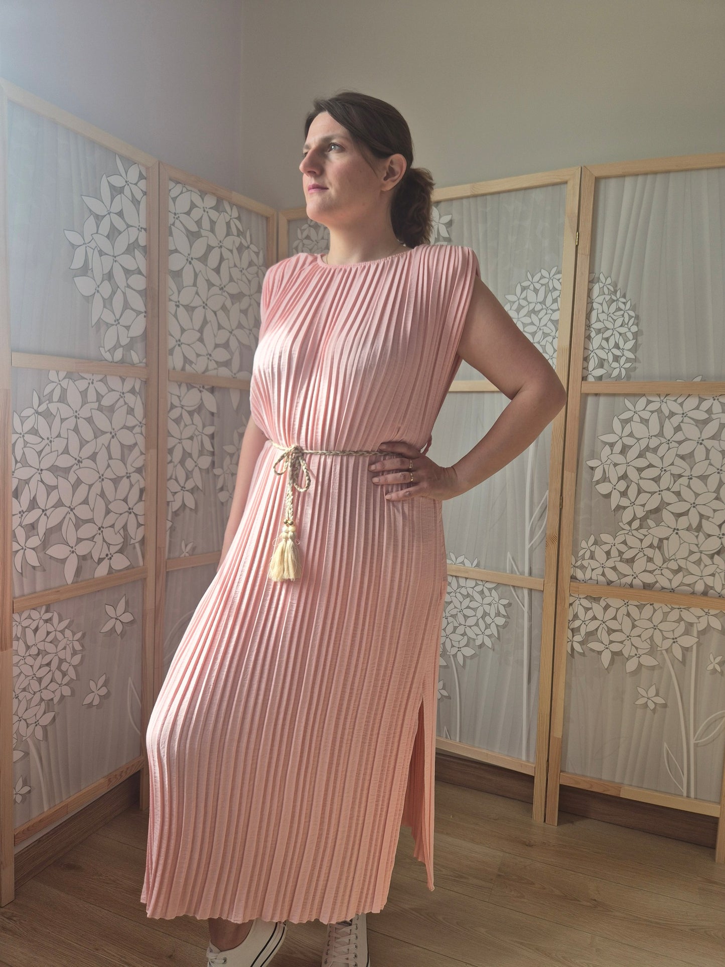 Robe longue plissée